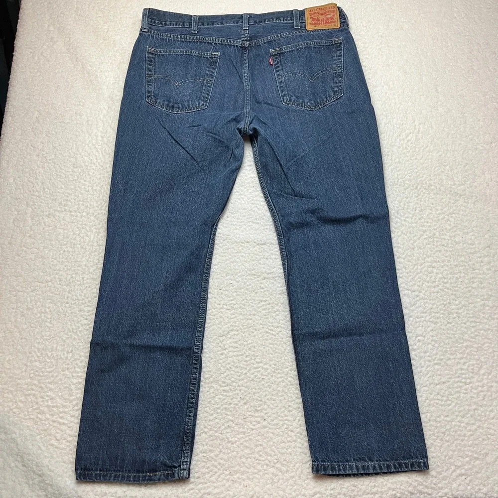 Levi's Jeans Mens 40x32 Blue 514 Straight Fit Dark Wash Denim Pants‎ 00514-4010